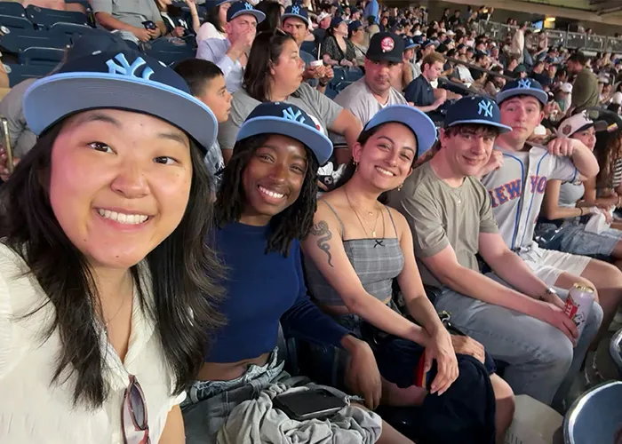 Mia Alvarez and friends at a baseball game. 