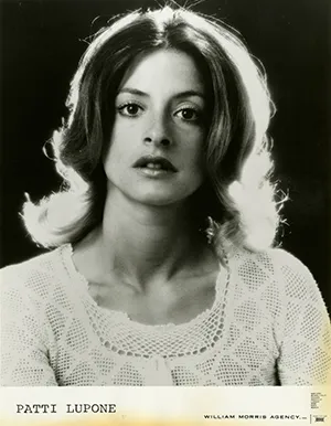 Patti Lupone headshot (1980s), Lupone Archives, Rare Book & Manuscript Library, Columbia University.