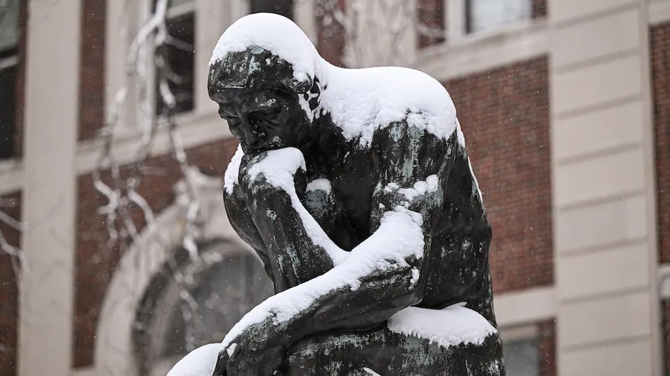A statue of the Thinker on the Columbia campus.