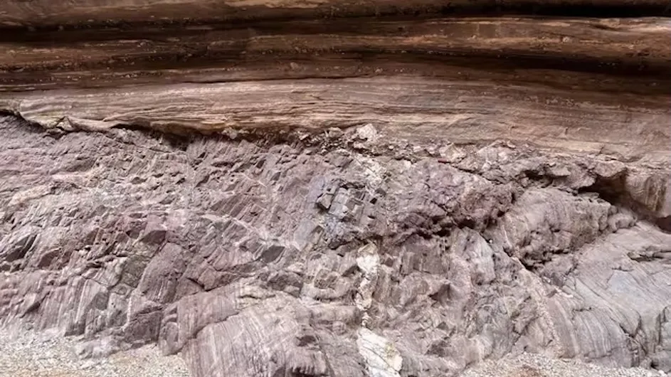 The Great Unconformity in the Grand Canyon separates ~1.75 billion year-old Vishnu Schist from ~505 million year-old (Cambrian) Tapeats Sandstone.