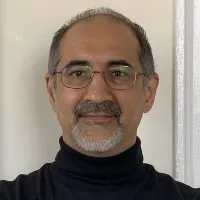 A bespectacled man 