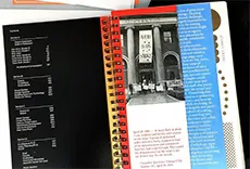 Close up of a colorful brochure