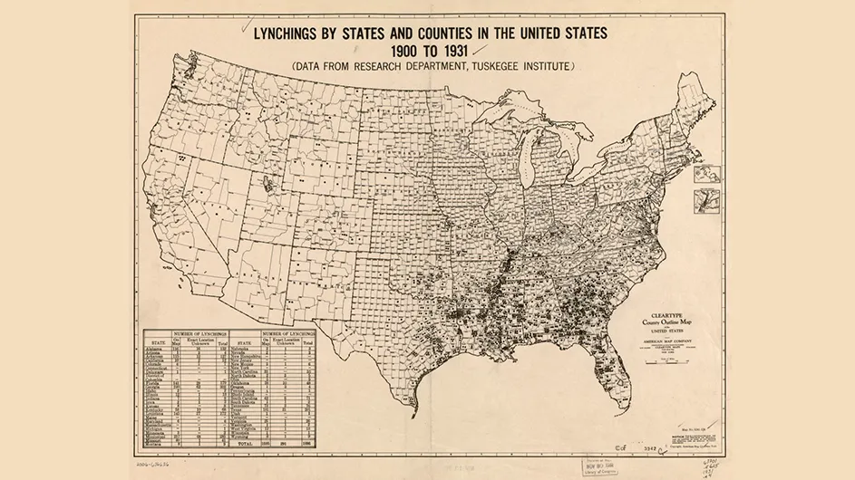 An old black and white map of the United States with markers  