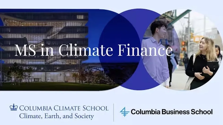 Illustration of Columbia's new MS in climate finance