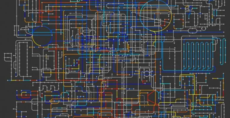 A grid of interlocking lines