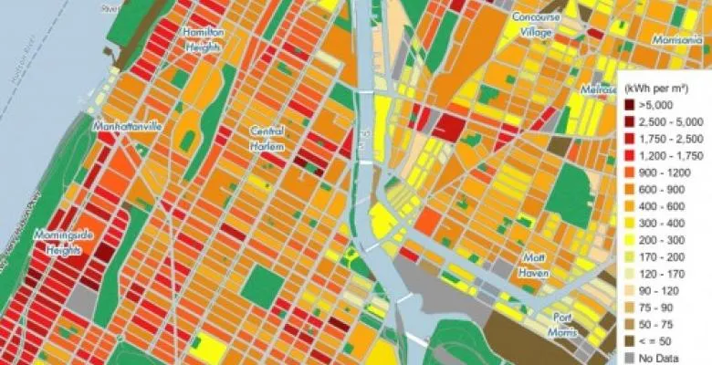 Sample of heat map of New York City