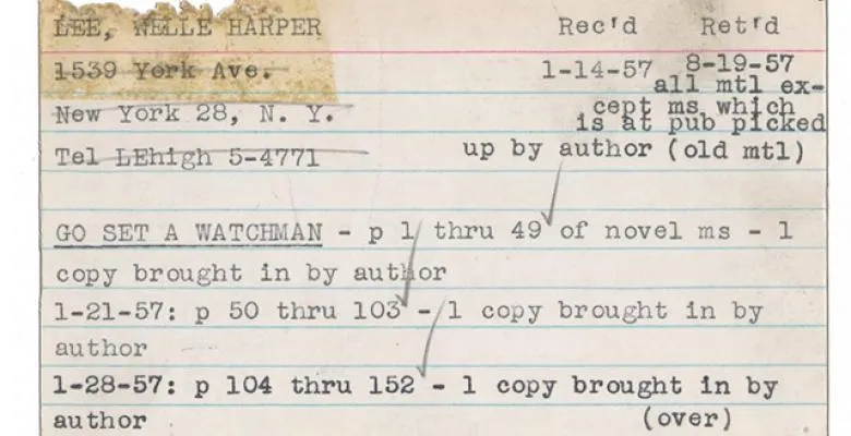 Index Card for Lee, Well Harper