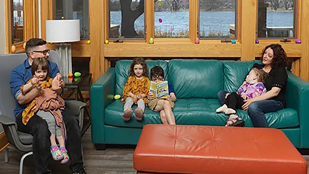 Gold family in pediatric hospice home.