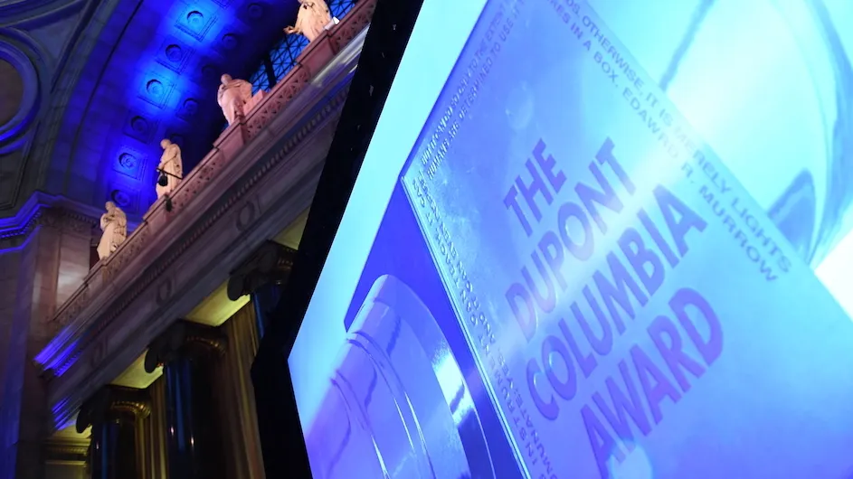An image of a screen with saying "Dupont-Columbia Award"