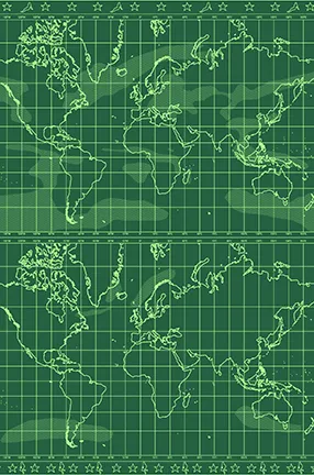 A green architectural drawing.