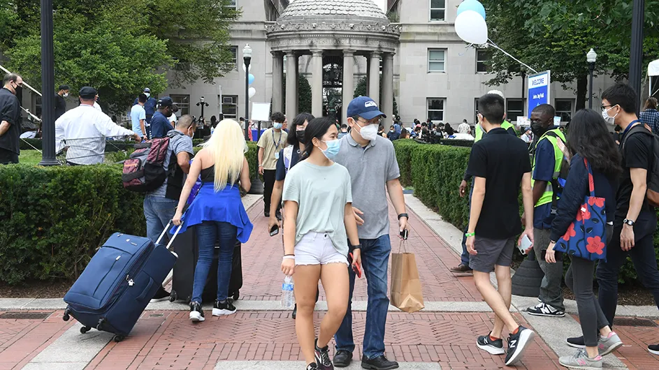 Columbia University students, faculty, and staff return to campus thanks to a successful COVID-19 vaccination mandate.