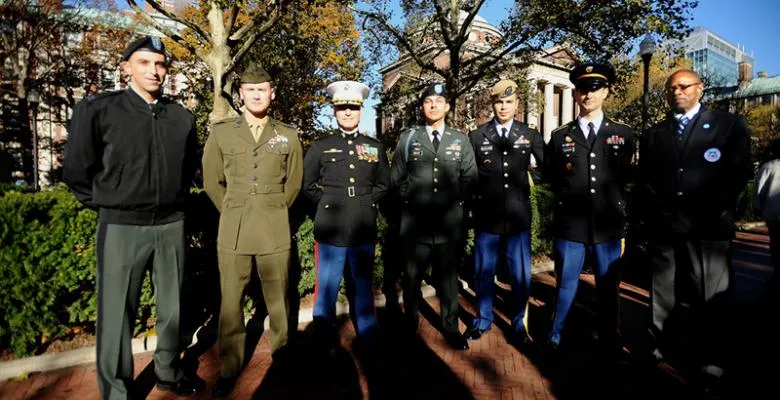Group of veterans standing in a row