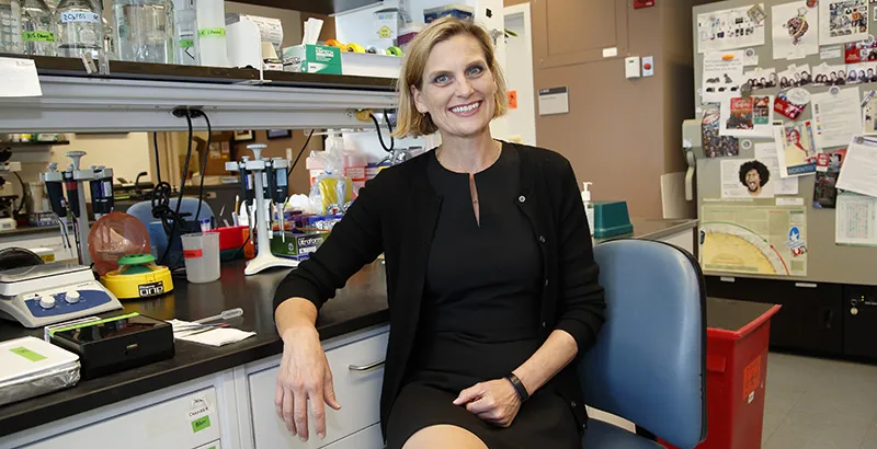 Ellen Lumpkin in her laboratory
