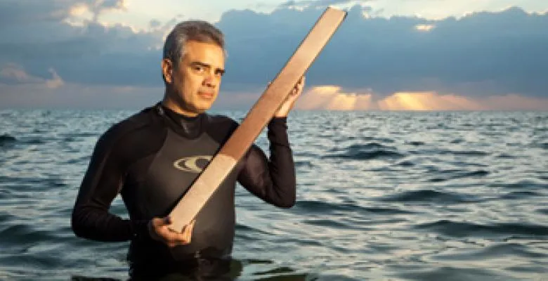 Man standing in ocean