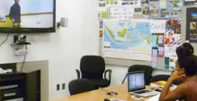 Student watching a live stream