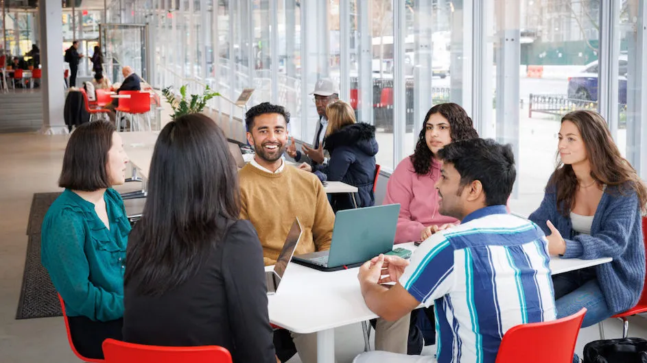Students gather in a campus cafe