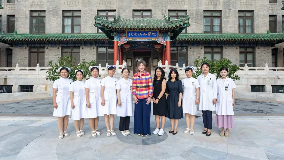Dean Frazier with chinese nursing students