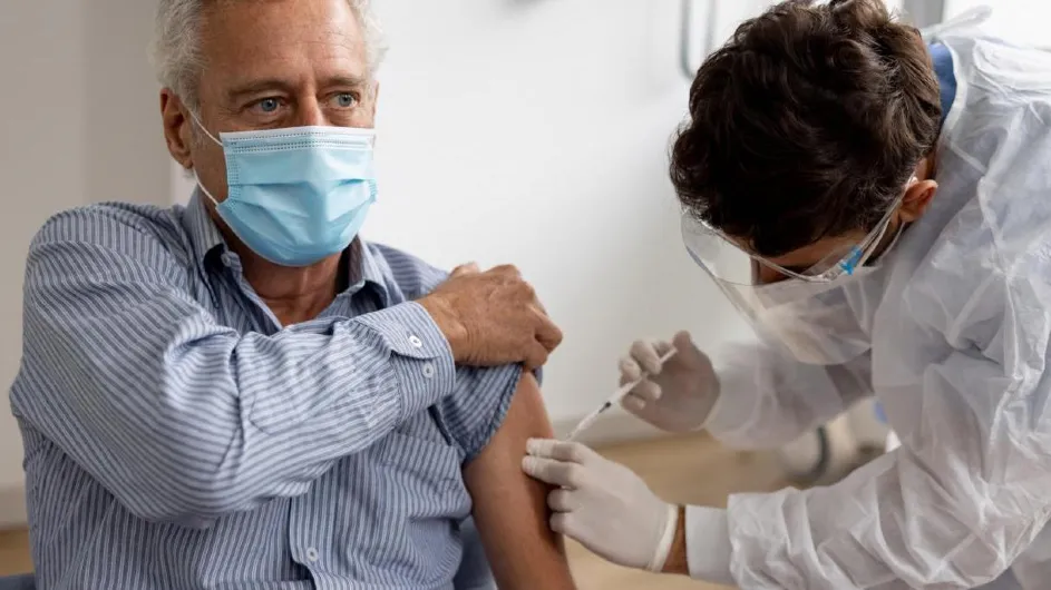 man getting a booster