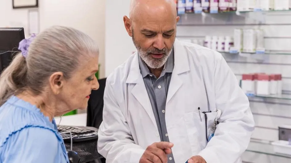 Stock photo of a doctor speaking with a patient.