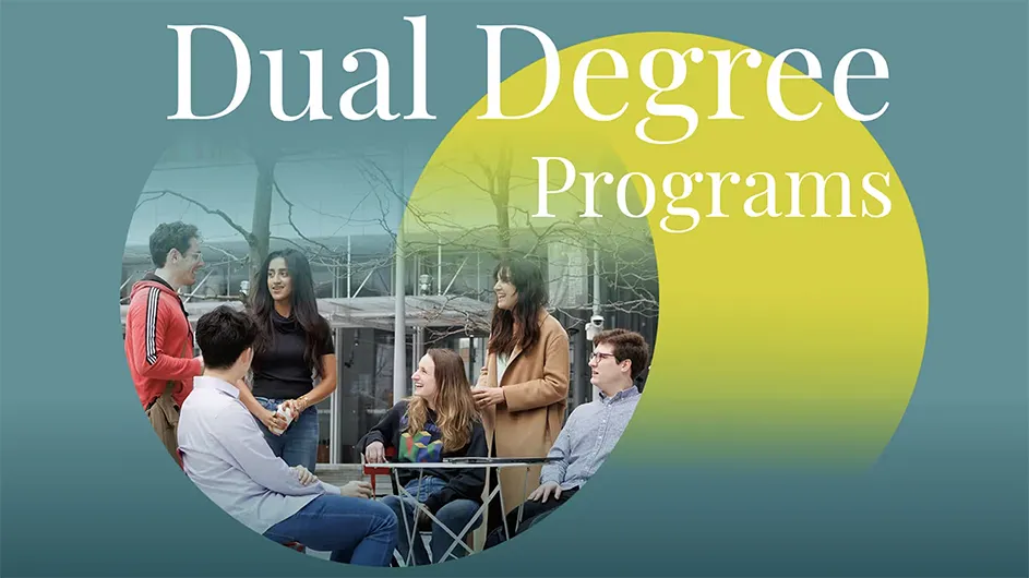 An illustration of a dual degree program at Columbia Climate School and Columbia Engineering.