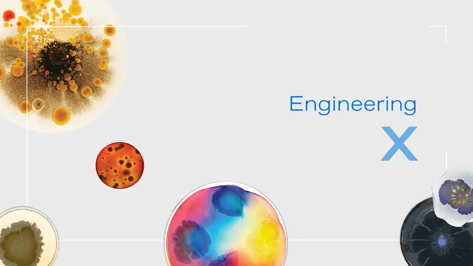 Illustration overlaid with the words "Engineering X."