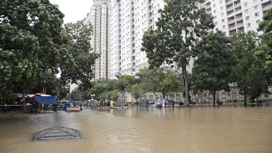 Flooding in Jakarta’s Kemayoran district. 