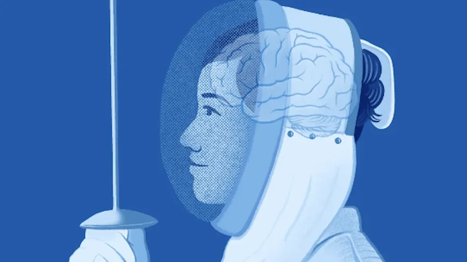 Illustration of a fencer's brain.