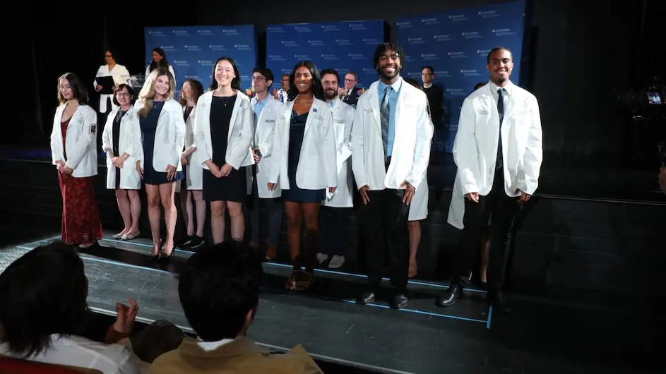 Students at the Vagelos College of Physicians and Surgeons' White Coat Ceremony on August 7.